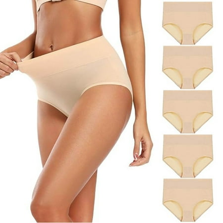GHSOHS Womens Underwear Thongs Black Seamless Underwear Lingerie Panties Women s Underwear High Waist Cotton Soft Full Cover Underpants Pack Of 5 Cotton Crotch Seamless Underpants Panty Women s  XXL