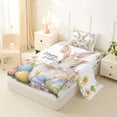 thumbnail image 2 of Erosebridal Easter Rabbit Girls Twin Sheet Sets, Spring Flower Bedding, 3-Piece, 2 of 5