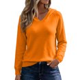 thumbnail image 2 of Szhihuiw Women's Lightweight Sweaters Fall Fashion Solid Color Long Sleeve Knit Hooded Sweater Business Casual Tops for Women, 2 of 9