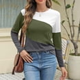 thumbnail image 4 of Long Sleeve Shirts For Women Color Block Tunic Tops Casual Shirts Round Neck Pullover Womens Long Sleeve Tops, 4 of 7