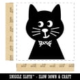 thumbnail image 2 of Fancy Cat with Bow Tie Self-Inking Rubber Stamp Ink Stamper - Red Ink - Large 1-1/2 Inch, 2 of 7