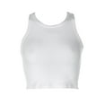 thumbnail image 4 of Duoif Tank Top for Women, Women's Cropped Tank Tops Ribbed Sleeveless Crew Neck Blouses Summer Casual Basic Tops Womens Tank Tops Womens Tops White XXL, 4 of 4