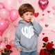 thumbnail image 5 of Sudadera con capucha y estampado de corazón de San Valentín, sudadera de manga larga para niños y niñas, chaqueta para niñas de talla mediana y grande., 5 of 7