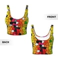 thumbnail image 5 of Fotbe Colorful Tie Dye Stained Glass 1 Pattern Womens' Sports Bra Longline Wirefree Padded with Medium Support Sports Moisture-Wicking Workou Vest,Tank Top-, 5 of 7