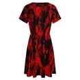 thumbnail image 5 of Red Black Red And Black Ink, Abstract Art Dress Fashion Beach Short Sleeve Dresses Female Party Printed Sundress, 5 of 7