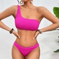 thumbnail image 2 of Ersazi Bathing Suit Cover Up for Women Women's Solid Color Swimwear Two-Piece Slim Swimsuit Bikini Straped Swimsuits in Clearance Women's Bikini Swimsuits Hot Pink M, 2 of 3