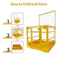 thumbnail image 4 of 43"x45" Forklift Safety Cage, 1300 LBS Capacity Forklift Work Platform with Safety Harness, Collapsible Aerial Platform for Lifting Loader
﻿, 4 of 7
