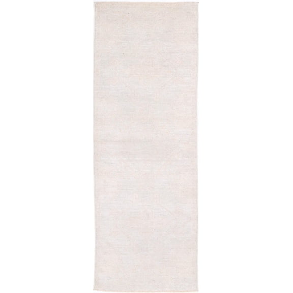 Hand Knotted Oushak Wool Rug - 2'6'' x 8'0''