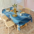 thumbnail image 3 of Blue Marble Gold Wave Pattern Rectangle Tablecloth 60"x120",Waterproof Polyester Rectangle Table Cloth, Wipeable Spillproof Polyester Tablecloth for Dining, Camping, Indoor and Outdoor, 3 of 6