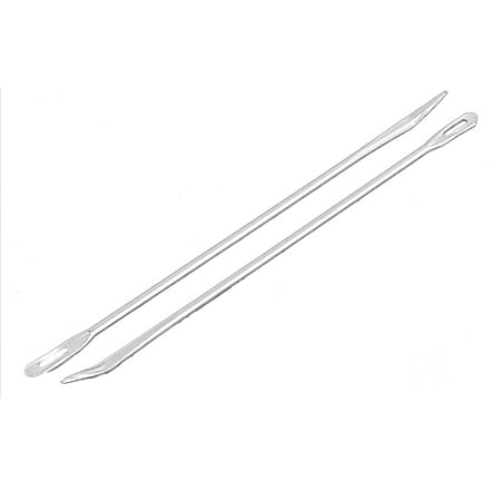 Metal Curved Bent Tip Bag Packing Stitching Needles Silver Tone 14