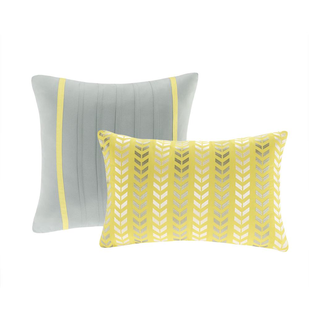 Home Essence Apartment Darcy Yellow Chevron 4 Piece Duvet Cover Set, Twin/Twin-XL - image 3 of 8