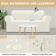 thumbnail image 3 of Sanmadrola 100% Waterproof Sofa Cover Non Slip Couch Cover Stretch Slipcover Leakproof Couch Protector for Kids Dogs Cats Pets, Cream, Oversized Sofa, 3 of 12