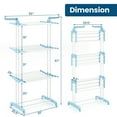 thumbnail image 3 of Costway 3-tier Folding Clothes Drying Rack with Rotatable Side Wings & Collapsible Shelves, 3 of 10