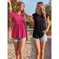 thumbnail image 4 of MOYIKO Womens Summer Tops 2026 Babydoll Shirts Ruffle Sleeve Spring Outfits Dressy Casual Blouses, 4 of 7