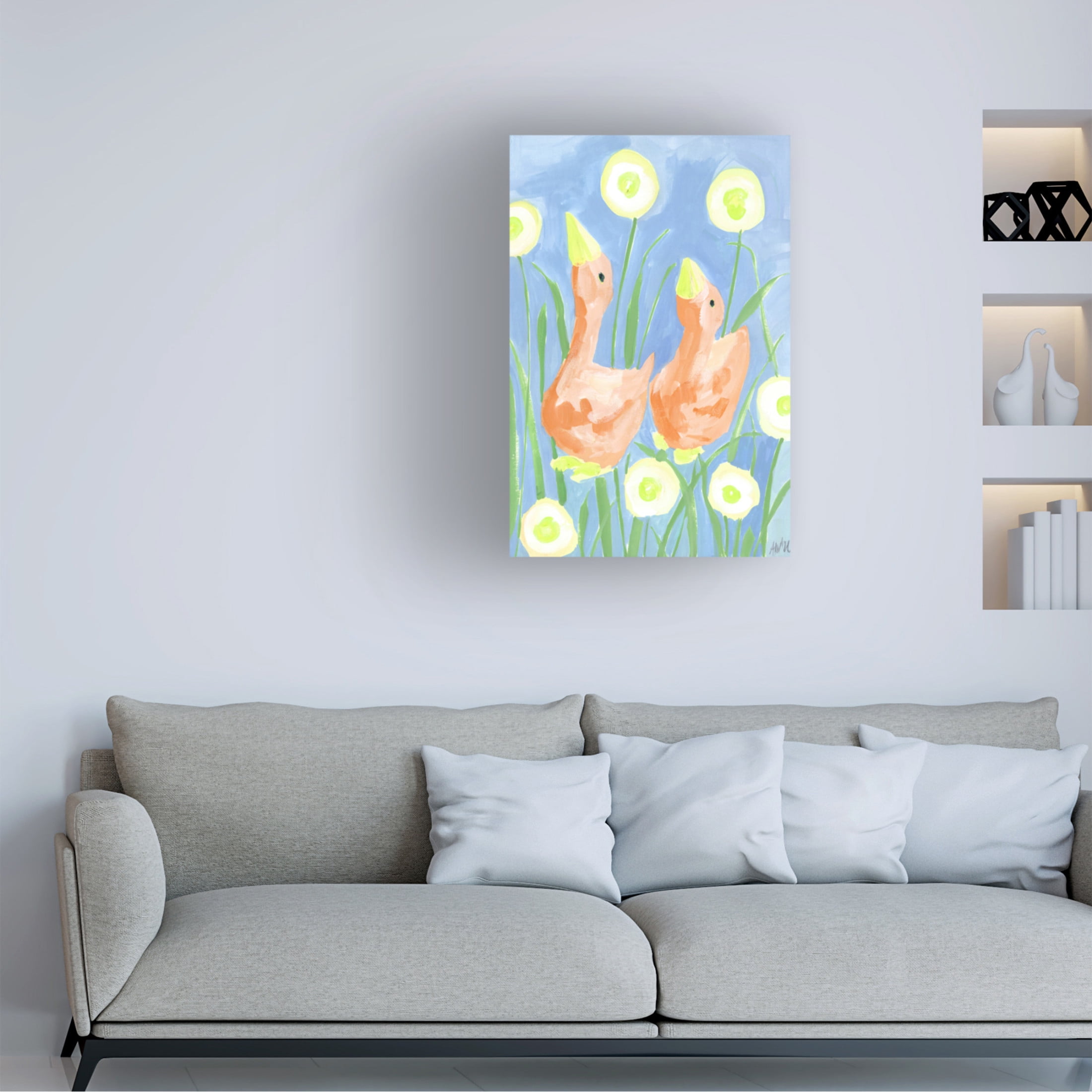 Trademark Fine Art Ania Zwara Orange Gees In The Garden Canvas Wall Art