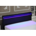 thumbnail image 5 of Full Size Platform Bed Upholstered Bed Frame Bedroom LED Light Headboard with Color Changing LED Light Slats Bed Black, 5 of 7