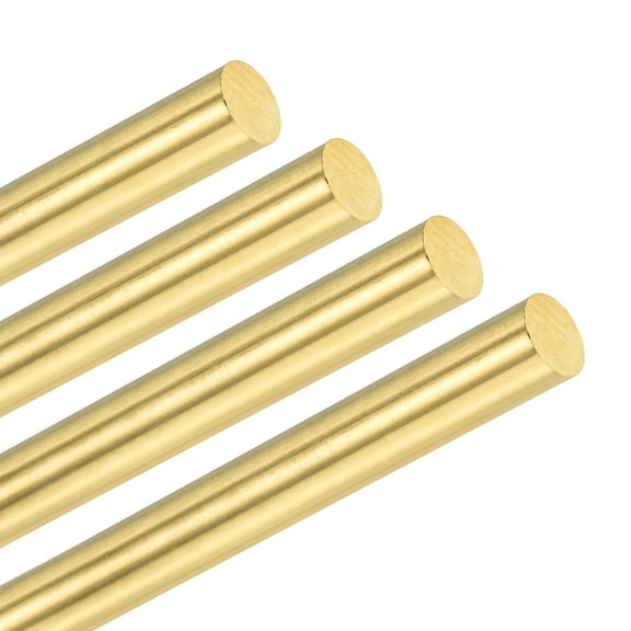 Uxcell 4-Pack Solid Brass Rod, 6x100mm Knife Handle Pins Material H59 Brass Round Stock for Knife Making Supplies