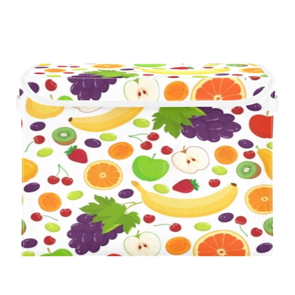 Colorful fruit background pattern design Foldable Kids Toy Chest with Flip-Top Lid, Collapsible Fabric Toy Storage Organizer/Bin/Box/Basket/Trunk for Toddler