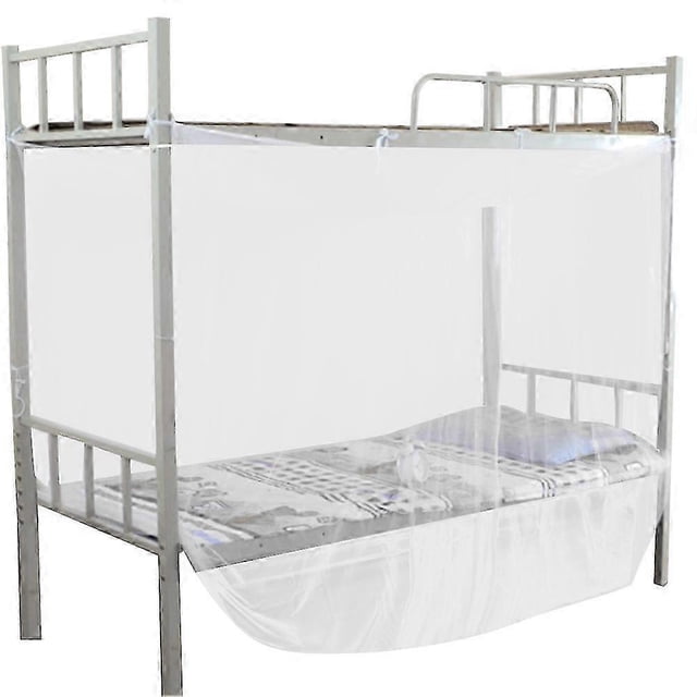 4 Corner Post Bed Canopy Mosquito Net Twin Full Queen Size Netting White(150x195x170cm)
