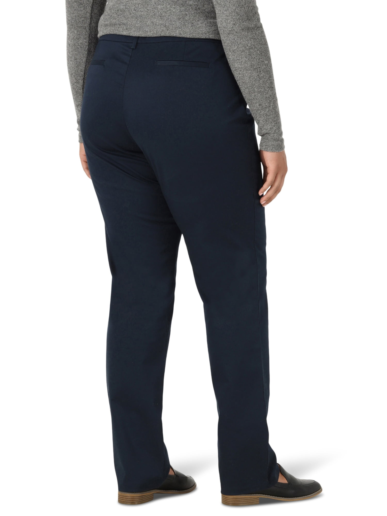 Lee Women's Plus Wrinkle Free Relaxed Fit Straight Leg Pant, Sizes 14-30