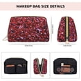 thumbnail image 5 of Naloa Red Glitter Leather Makeup Bag for Purse Travel, Portable Small Cosmetic Organizer for Women and Girls, Make up Bag with Zipper, 5 of 8