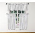 thumbnail image 1 of Accueil Maison PHOE 15302D12 Tier &amp; Valance Set - Rideaux de Fenêtre - Rayure - Blanc &amp; Argent, 1 of 1