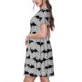 thumbnail image 2 of Fotbe Bat Vestido Largo de Moda para Mujer, Vestido Tipo Camiseta con Manga Corta y Estilo Casual a Rayas y Bloques de Color, 2 of 6