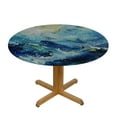 thumbnail image 3 of Nawypu Landscape Round Table Cloth Washable Reusable Painting Round Elastic Tablecloth Fitted Vinyl Table Cover Waterproof Elasticized Edge, 3 of 7