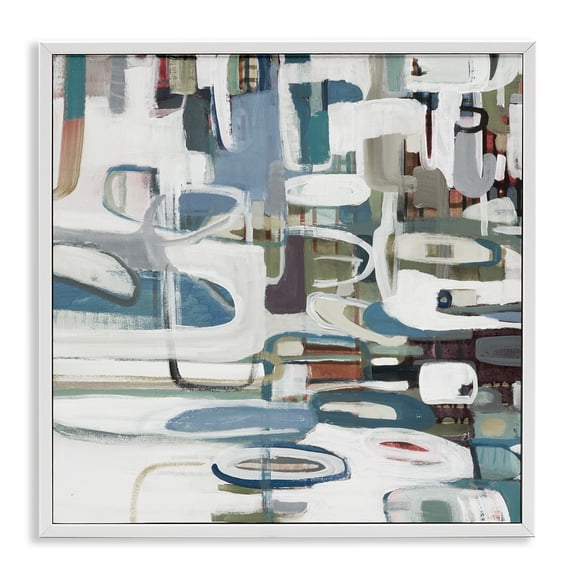 Stupell Industries Contemporary Abstract Geometric Forms White Framed Giclee Art, 12 x 12, by Lisa Ridgers