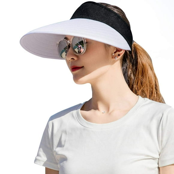 Sombreros con visera para mujer, gorra de playa con protección UV de verano de ala grande