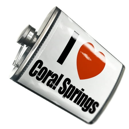 

NEONBLOND Flask I Love coral springs region: Florida United States