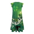 thumbnail image 6 of Yuyamidu V Neck Dress for Women St Patricks Day Dresses for Women Plus Size Stylish Flutter Ruffle Sleeve Tiered Swing Midi Dress in Green, Flowy and Casual, Size S, 6 of 8