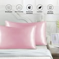 thumbnail image 3 of Hiroekza 2-Pack Premium Emulation Silk Satin Pillowcases - Beauty & Hair Care, Comfortable & Breathable, Anti-Pilling (Multiple Colors) Pink, 3 of 6
