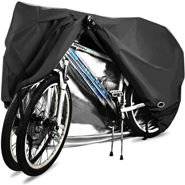 Funda para bicicleta para 2 bicicletas impermeable 210D Funda protectora para bicicleta transpirable para exteriores con ojales de bloqueo, para bicicletas de montaña y de carreras