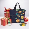 thumbnail image 6 of Wukai Space Print Reusable Grocery Bag Shopping Bags with Zipper Shoulder Shopping Handle Bag Suitable for Outdoor Convenient Daily Bag, 6 of 8