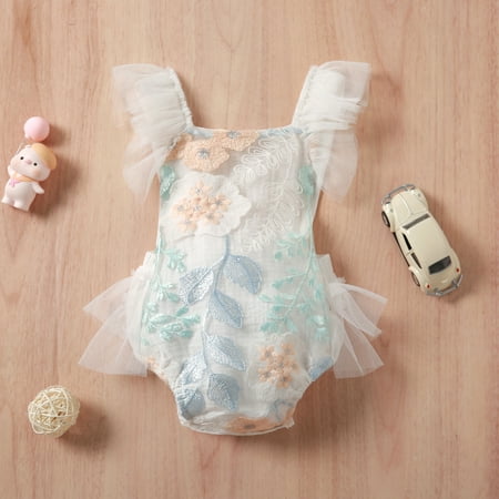 

NIUREDLTD Baby Girls Cotton Floral Summer Spring Sleeveless Romper Bodysuit Clothes