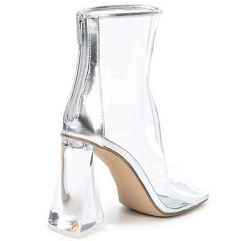 Clear open cheap toe boots