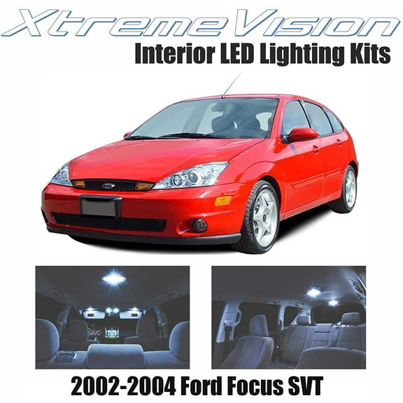 Xtremevision Interior LED for Ford Focus SVT 2002-2004 4 Pieces Cool White Interior LED Kit   Installation Tool