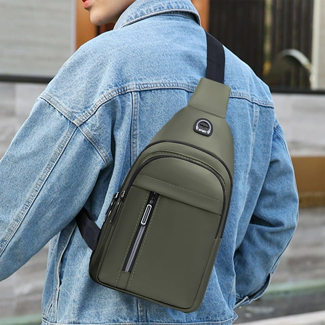 Sentmoon Sling Multi-Layer Backpack Crossbody Bag Travel Hiking Backpack Chest Bag With Front Pocket USB Charging Port Lightweight Casual Shoulder Bag Up to 50% Off