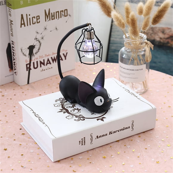 Jiji Cat Resin Lamp Black Cats Toys Lamp Resin Night Light Night Light Jiji Cat Resin Lamp Cute Unique Shape Sturdy Light Pole Resin Night Light For Home Decoration GiftsIron Wire