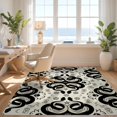 thumbnail image 3 of Design&I 8'x10' Ultra Soft Area Rug, Tarot Moody Skull Pentagram Symbols Goth Witchy Snake Gothic Round Playful None Fluffy Washable Non Shedding for Bedroom Living Room Under Sectional, 3 of 7