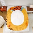 thumbnail image 5 of Feelyou Cartoon Turkey Teens Full Size Sheets, Autumn Pumpkin Bed Sheets, 4 Pieces, 5 of 7