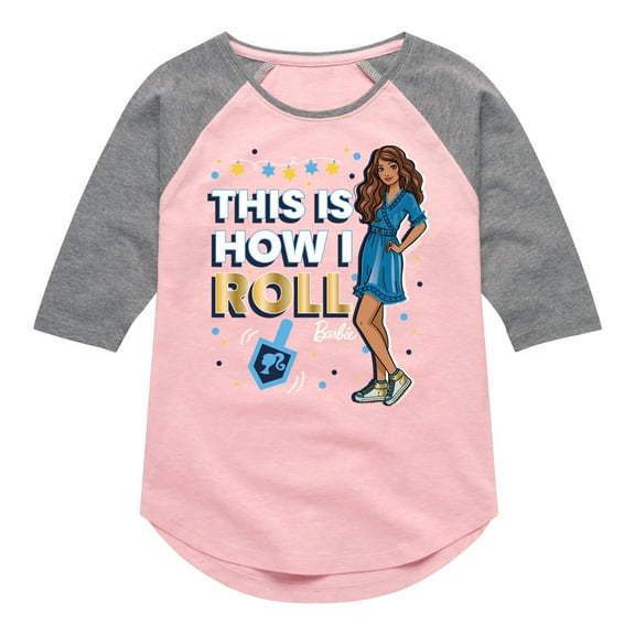Barbie - Holidays & Christmas - Hanukkah This Is How I Roll  - Toddler & Youth Girls Raglan Graphic T-Shirt