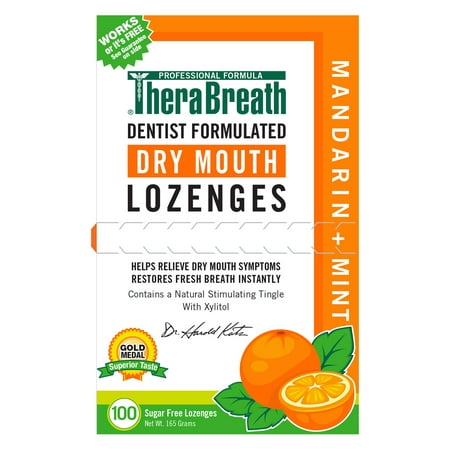 TheraBreath Dry Mouth Mandarin Mint Wrapped Lozenges, 100 count, 165