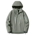 thumbnail image 4 of qelini Jackets for Men Waterproof Long Sleeve Windproof Coats Hooded Zip up Jackets Winter Outerwear with Pockets for Hiking, 4 of 4