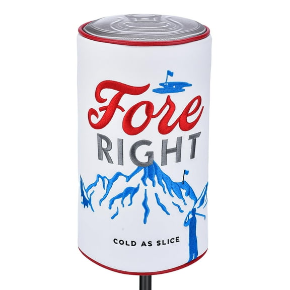 Shanker Golf Driver Headcover - Fore Right Beer Can Shaped Funny Headcover - Tour Grade PU Leather Golf Club Cover with Embroidered Finish