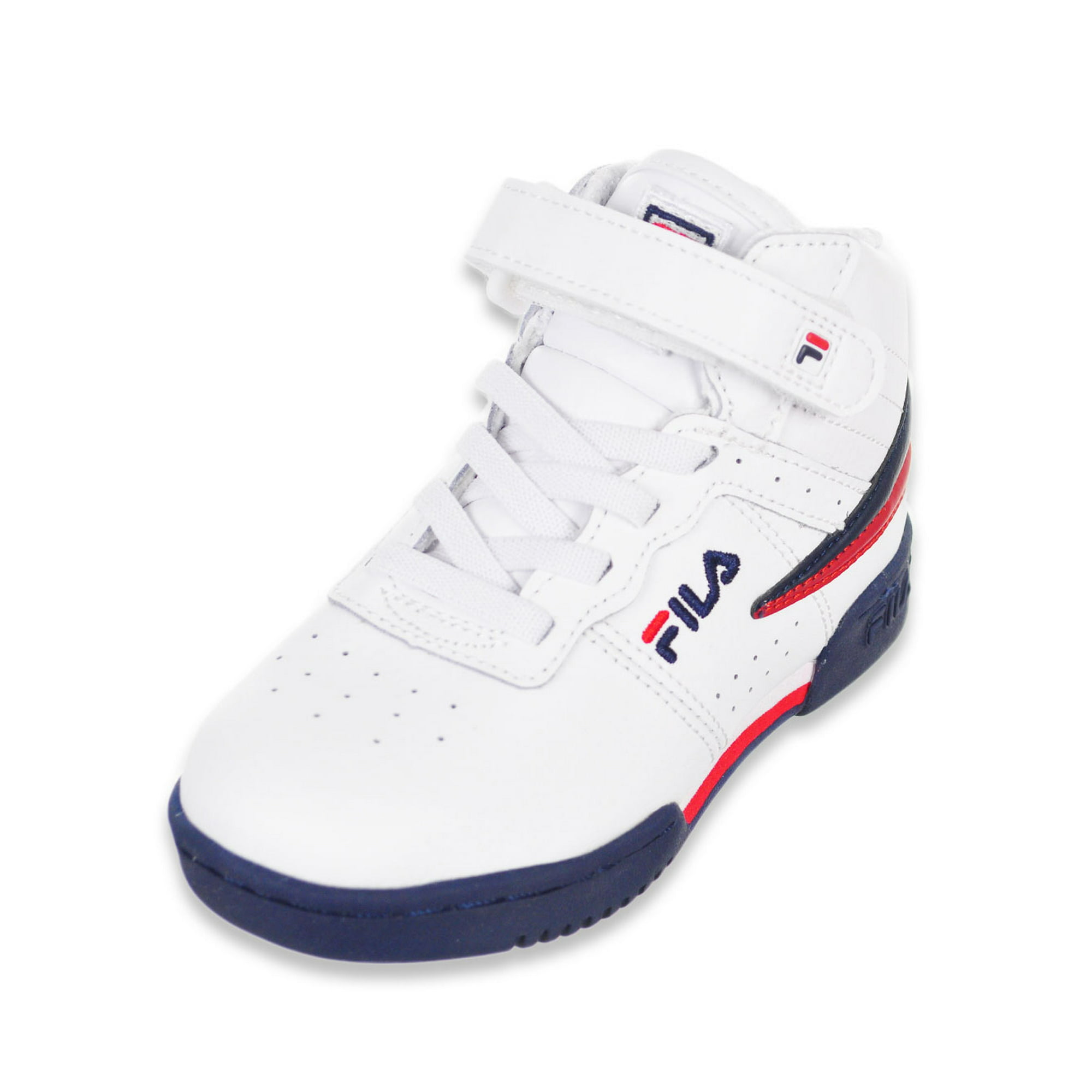 Fila Boys' Heritage Sneakers - white/navy/red, 10 toddler -