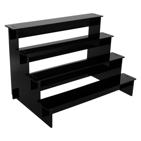 Black Perfume Display Shelf 4 Tiered Shelf Organizer Countertop Accessories Bathroom Vanity Organizer for Skincare Perfume Lotion Makeup Vanity Decor