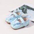 thumbnail image 2 of Zanarzt Baby Girls' Shoes Baby Girls Mary Jane Flats with Bowknot Flowers Princess Wedding Dress Ballet Shoes Non-Slip Toddler First Walkers Blue,US 5, 2 of 9