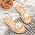 thumbnail image 4 of Women's Flat Slide Sandals Adjustable Ankle Strap Cross-strap Summer., 4 of 7